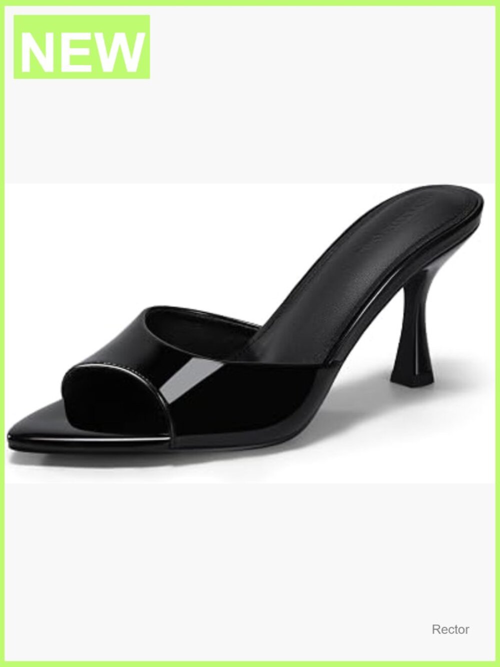 Women's Heeled Mules Pointed Peep Toe Slip On Backless Dress Sandals 3.2" Heel